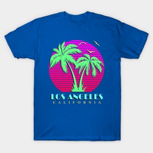 Los Angeles California Palm Trees Sunset T-Shirt